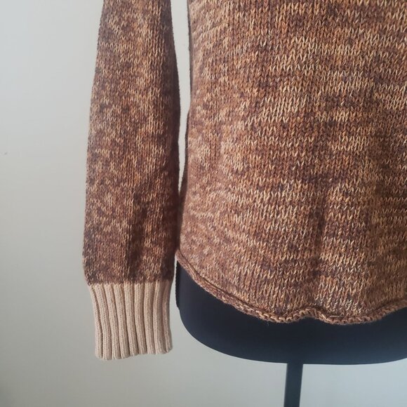 Vintage Y2K Womens Brown Knit Turtleneck Sweater Size M Cozy Neutral Comfy Fall - Picture 9 of 11